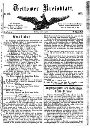 Teltower Kreisblatt on Apr 6, 1872