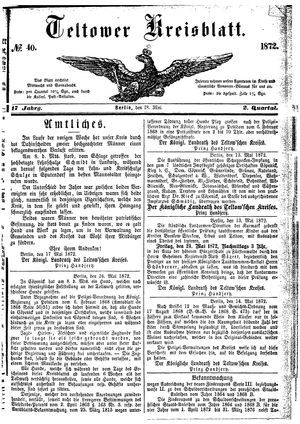 Teltower Kreisblatt vom 18.05.1872