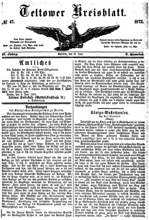 Teltower Kreisblatt vom 12.06.1872