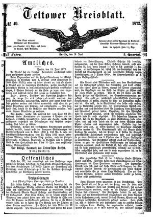 Teltower Kreisblatt vom 19.06.1872
