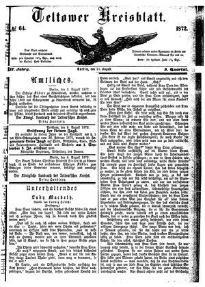 Teltower Kreisblatt vom 10.08.1872