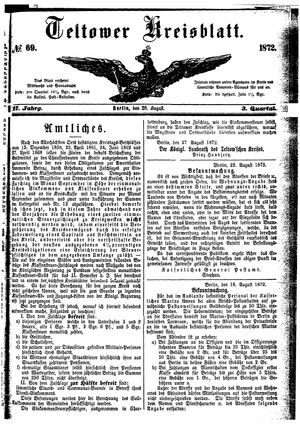 Teltower Kreisblatt vom 28.08.1872
