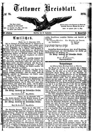 Teltower Kreisblatt vom 18.09.1872