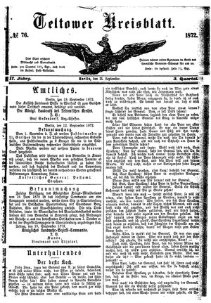 Teltower Kreisblatt vom 21.09.1872