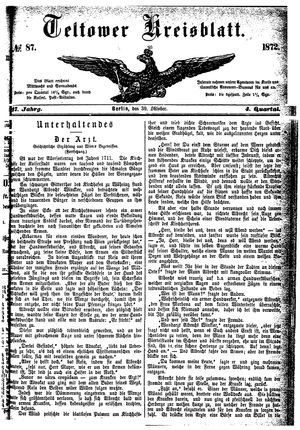Teltower Kreisblatt vom 30.10.1872
