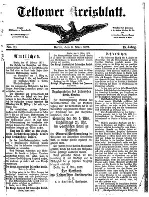 Teltower Kreisblatt vom 08.03.1873