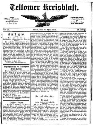 Teltower Kreisblatt on Apr 19, 1873