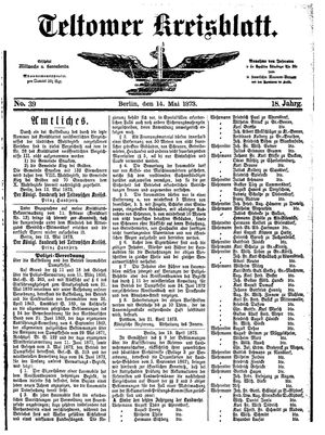 Teltower Kreisblatt on May 14, 1873