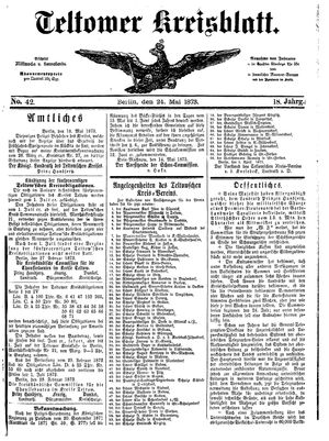 Teltower Kreisblatt vom 24.05.1873