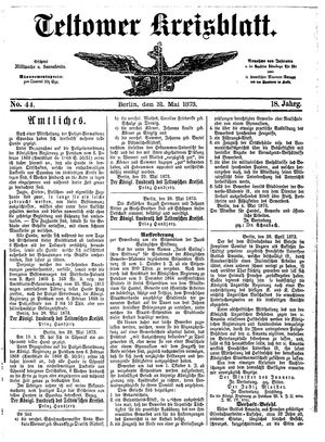 Teltower Kreisblatt vom 31.05.1873