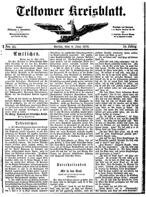 Teltower Kreisblatt vom 04.06.1873