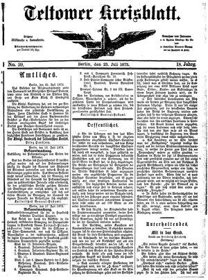 Teltower Kreisblatt vom 23.07.1873