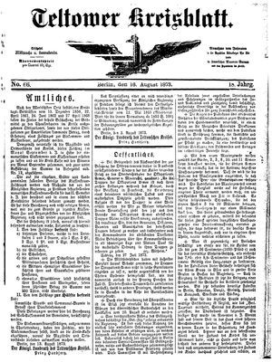 Teltower Kreisblatt vom 16.08.1873