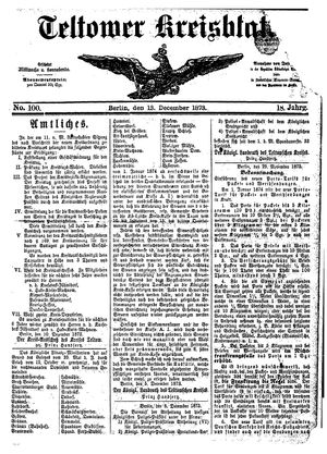 Teltower Kreisblatt vom 13.12.1873
