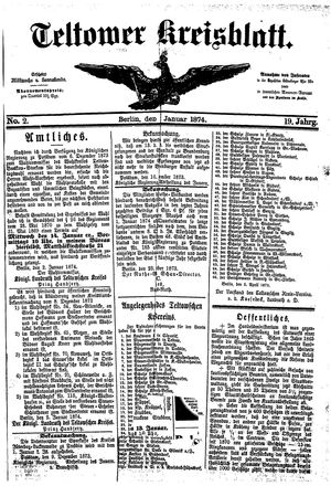 Teltower Kreisblatt vom 03.01.1874