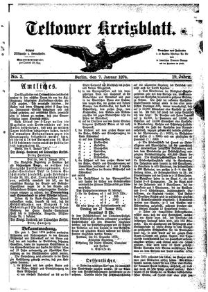 Teltower Kreisblatt vom 07.01.1874