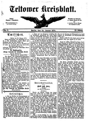 Teltower Kreisblatt on Jan 24, 1874