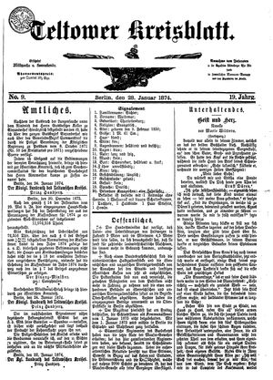 Teltower Kreisblatt vom 28.01.1874