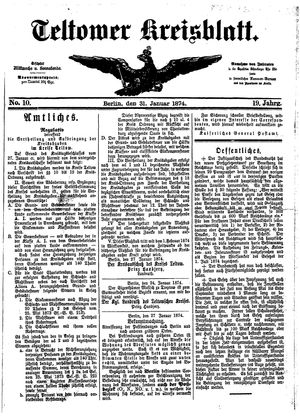 Teltower Kreisblatt vom 31.01.1874