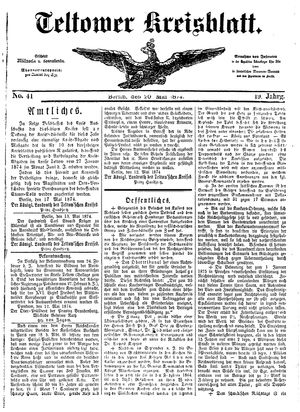 Teltower Kreisblatt vom 20.05.1874