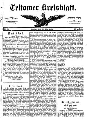 Teltower Kreisblatt vom 23.05.1874