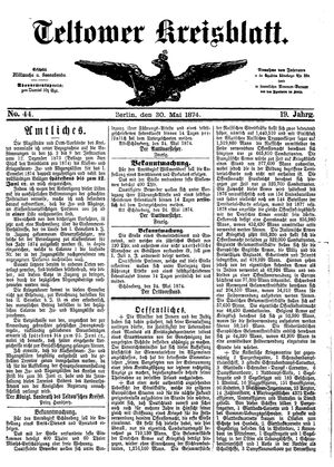 Teltower Kreisblatt vom 30.05.1874
