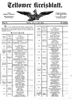 Teltower Kreisblatt vom 08.07.1874
