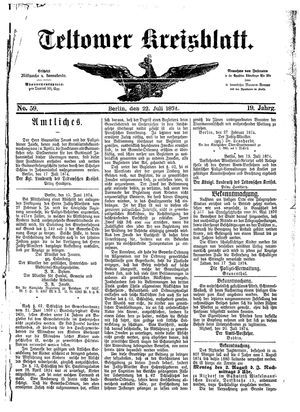 Teltower Kreisblatt vom 22.07.1874