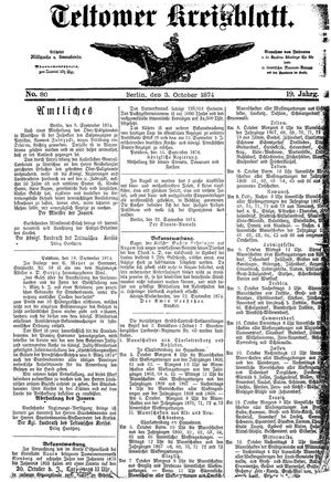 Teltower Kreisblatt vom 03.10.1874