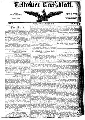 Teltower Kreisblatt vom 07.10.1874