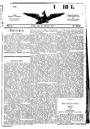 Teltower Kreisblatt vom 28.10.1874