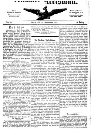 Teltower Kreisblatt vom 14.11.1874