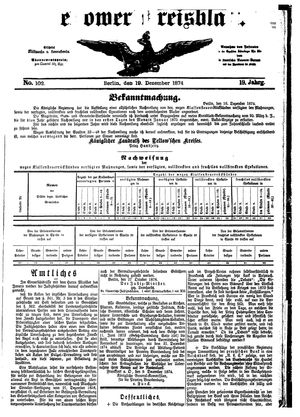 Teltower Kreisblatt vom 19.12.1874