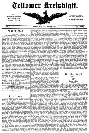 Teltower Kreisblatt vom 13.01.1875