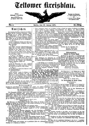 Teltower Kreisblatt vom 20.01.1875