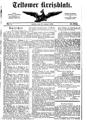 Teltower Kreisblatt on Jan 27, 1875