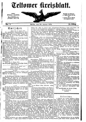 Teltower Kreisblatt vom 30.01.1875