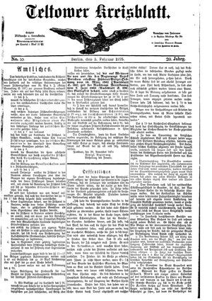 Teltower Kreisblatt vom 03.02.1875