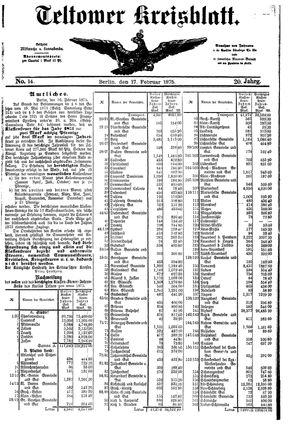 Teltower Kreisblatt vom 17.02.1875