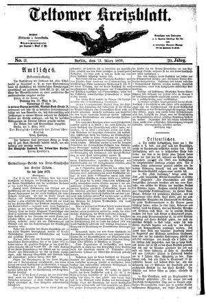 Teltower Kreisblatt vom 13.03.1875