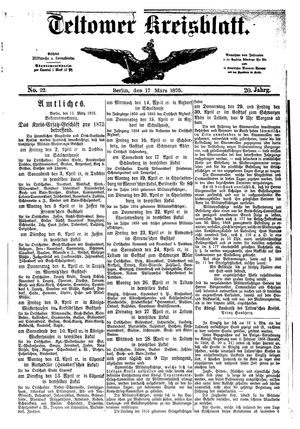Teltower Kreisblatt vom 17.03.1875