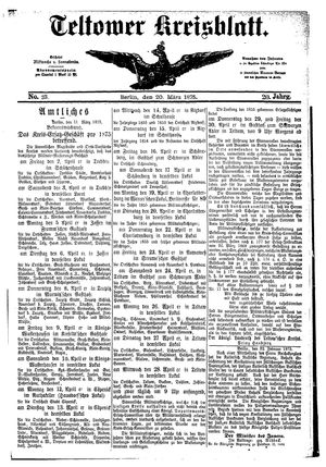 Teltower Kreisblatt on Mar 20, 1875