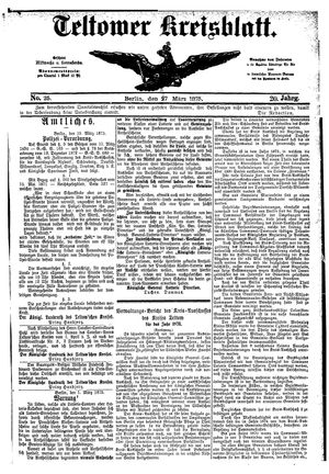 Teltower Kreisblatt vom 27.03.1875