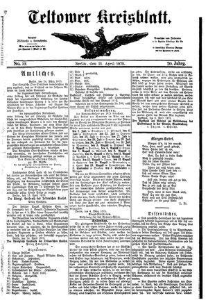 Teltower Kreisblatt vom 21.04.1875