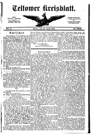 Teltower Kreisblatt vom 24.04.1875