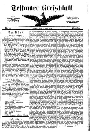 Teltower Kreisblatt on May 5, 1875