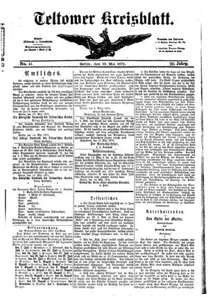 Teltower Kreisblatt on May 22, 1875