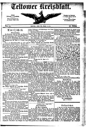 Teltower Kreisblatt vom 16.06.1875