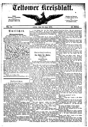 Teltower Kreisblatt on Jun 19, 1875