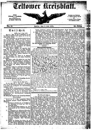 Teltower Kreisblatt vom 03.07.1875